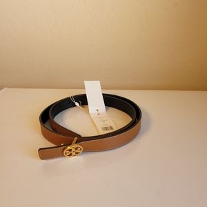 Tory Burch 1 inch reversible belt with gold hardware